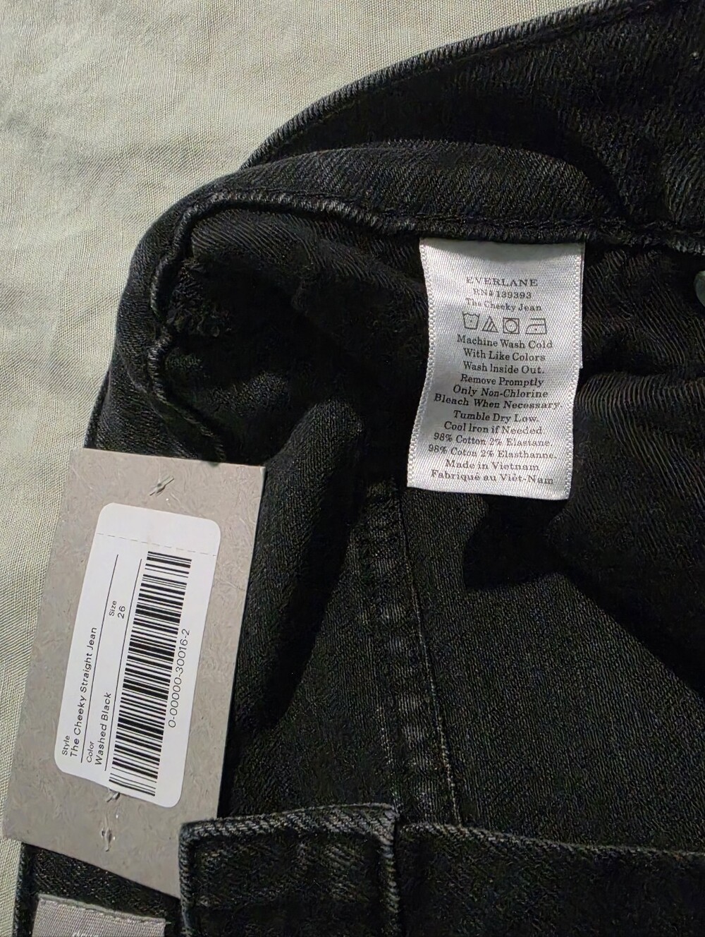 Everlane The Cheeky Straight Ankle Washed Black Women's Jeans Size 26 NWT $98 - Picture 6 of 11